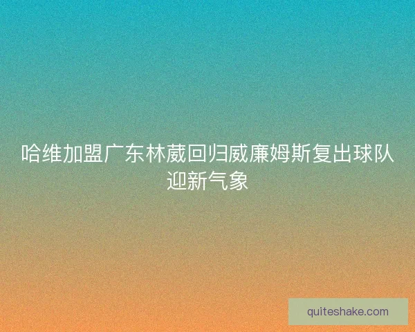 哈维加盟广东林葳回归威廉姆斯复出球队迎新气象
