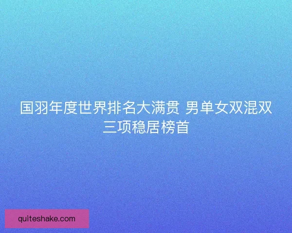 国羽年度世界排名大满贯 男单女双混双三项稳居榜首 国羽年度世界排名大满贯 男单女双混双三项稳居榜首
